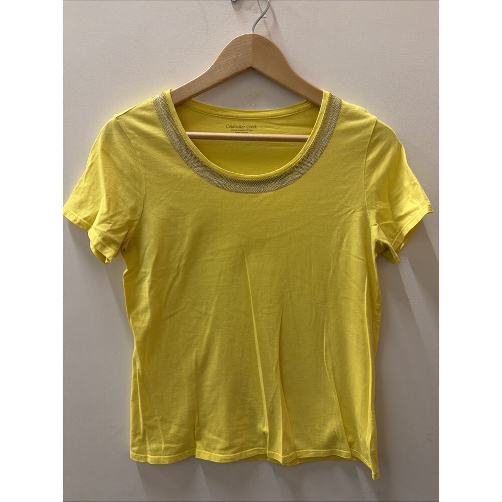 Coldwater Creek Ladies Small Lime Green Short Sleeve Supima Cotton Top